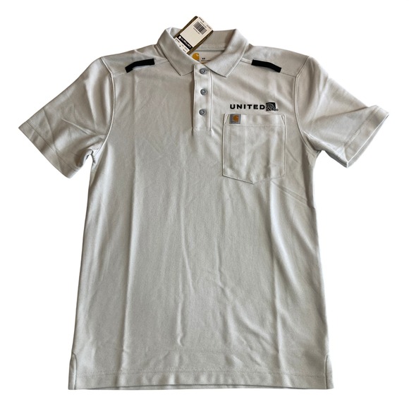 Carhartt United Airlines Force Cotton Delmont Pocket Polo Shirt XS 103635 E25